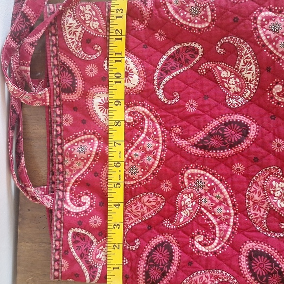 Vera Bradley Mesa Red Quilted Cotton Tote Bag Retired Paisley - Picture 11 of 12